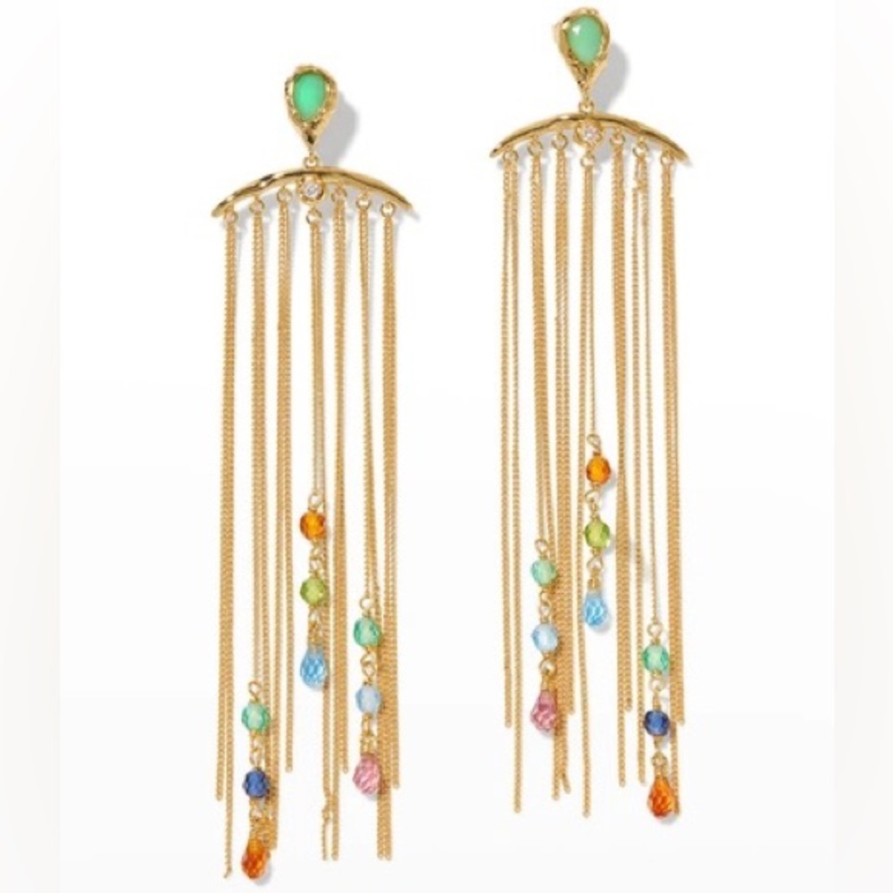 Alexis Bittar Asterales 14K Goldplated & Nanogem Chandelier Earring Sold Out!!!
